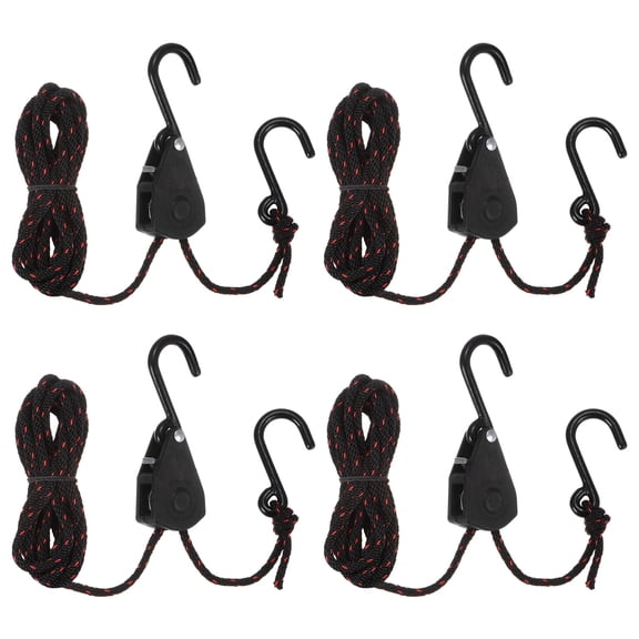 Uxcell 4 pieces 1/8" (4mm) Tie Down Rope Hanger Metal Gear Ratchets 8.2ft (2.5meter) Strap