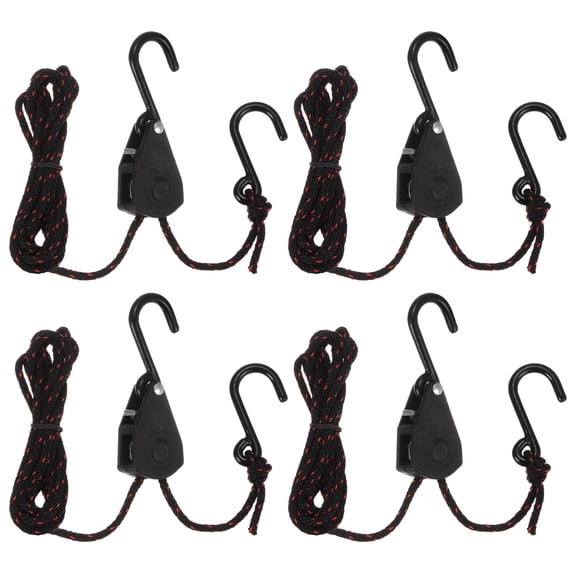 Uxcell 4 pieces 1/8" (4mm) Tie Down Rope Hanger Metal Gears Ratchets 6.6ft (2meter) Strap