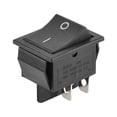 thumbnail image 1 of Uxcell 4 pins 250V/16A 125V/20A Boat Rocker Switch Toggle Switch for Boat Car Marine Plastic Black 1pcs, 1 of 4