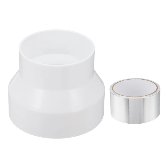 Uxcell 4" to 3" Duct Reducer Increaser Adapter, Plastic Ducting Connector White
