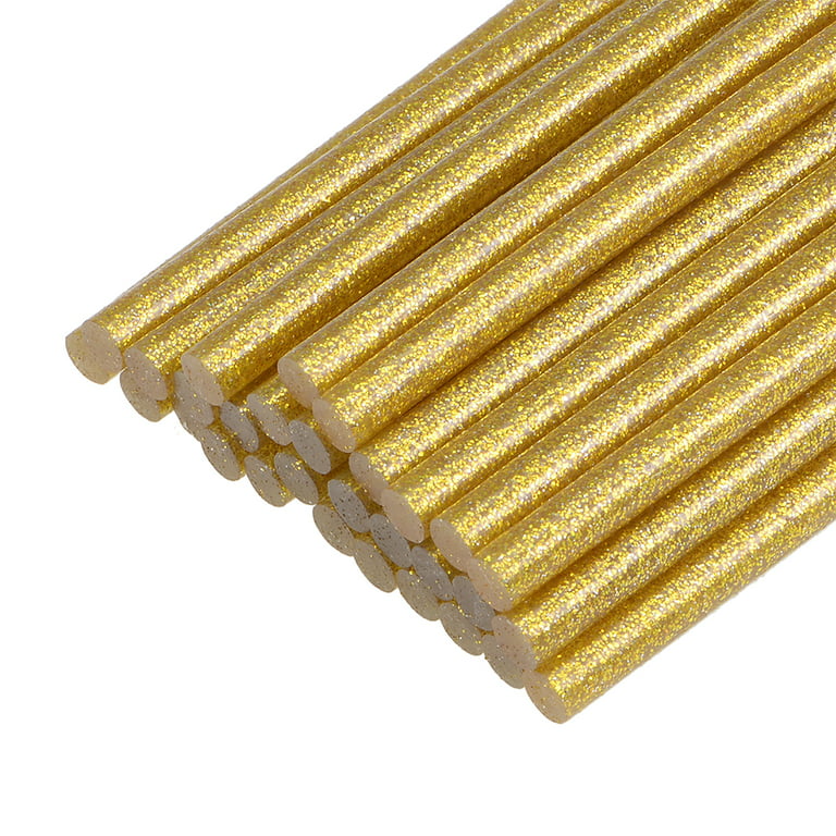 Uxcell 4 x 0.27 Glitter Gold Mini Hot Glue Sticks for Glue