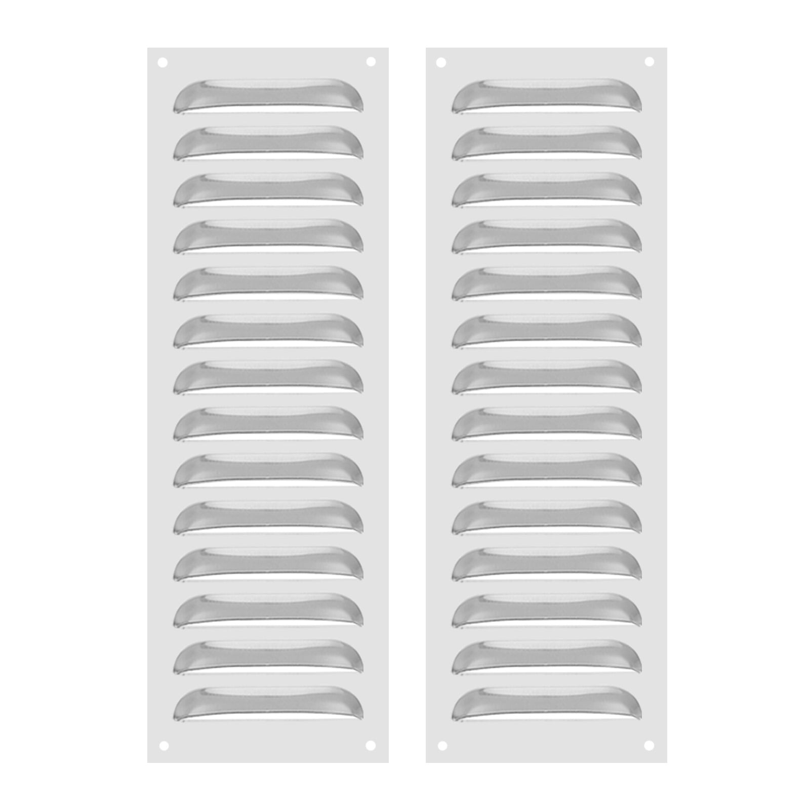 Uxcell 4 x 12 Inch 304 Stainless Steel Vent Cover, Screen Air Grille HVAC Louvered Grill, Silver Tone 2 Pack