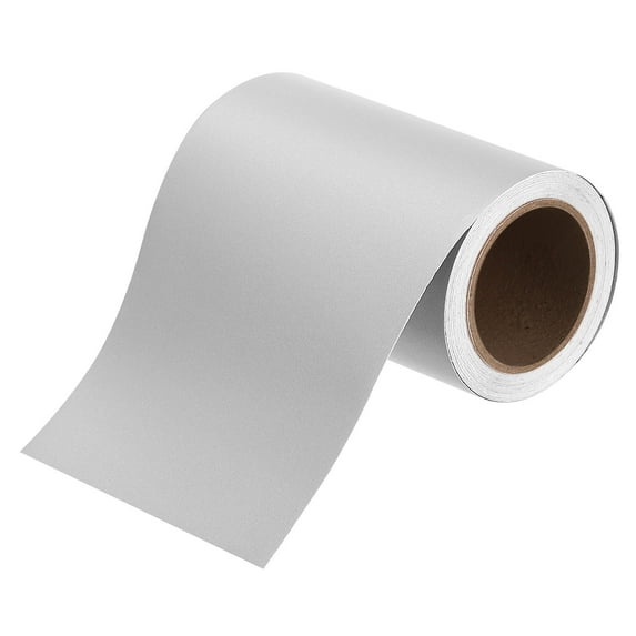 Uxcell 4" x 16ft Mirror Border Peel and Stick Wood Grain Tape, Bright Silver