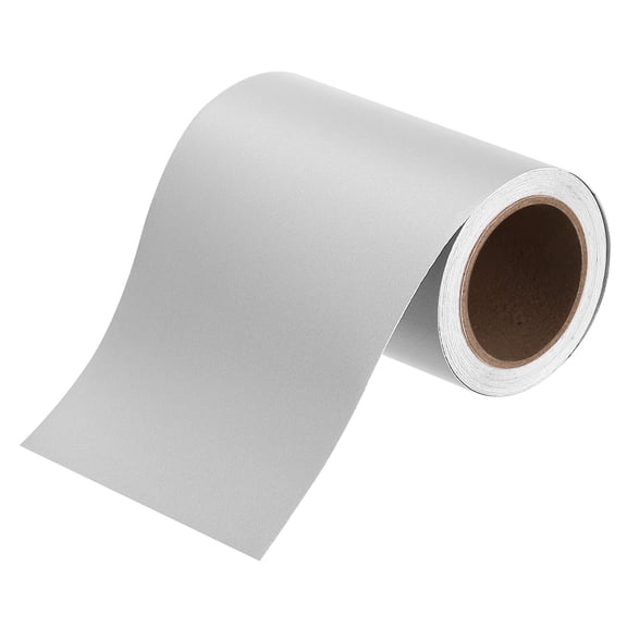 Uxcell 4" x 16ft Mirror Border Peel and Stick Wood Grain Tape, Bright Silver