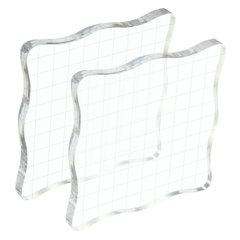 5 x 2 Acrylic Stamp Block Clear Stamping Block with Grid Lines