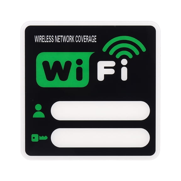 Uxcell 4" x 4" Wifi Password Sign, 1 Pcs Acrylic WiFi Sign Self Adhesive Writable Free Network Service Notice Board for Guest Room Host Home Office Hotel Restaurant Cafe, Green