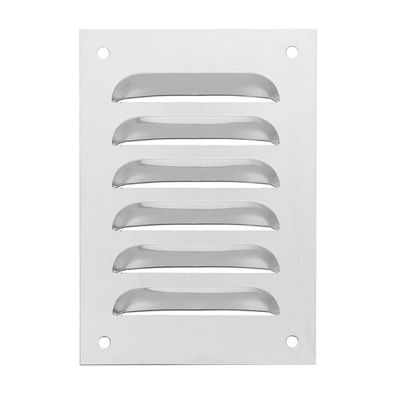 Uxcell 4 x 6 Inch Aluminum Vent Cover, Screen Air Grille Ventilation Cover HVAC Louvered Grill, Silver Tone
