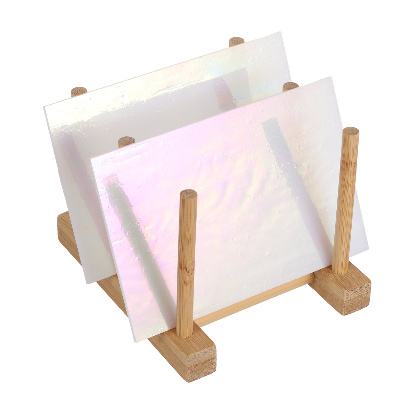 Uxcell 4 x 6" Stained Glass Sheets 2 Sheets Art Glass Milky White Fantasy