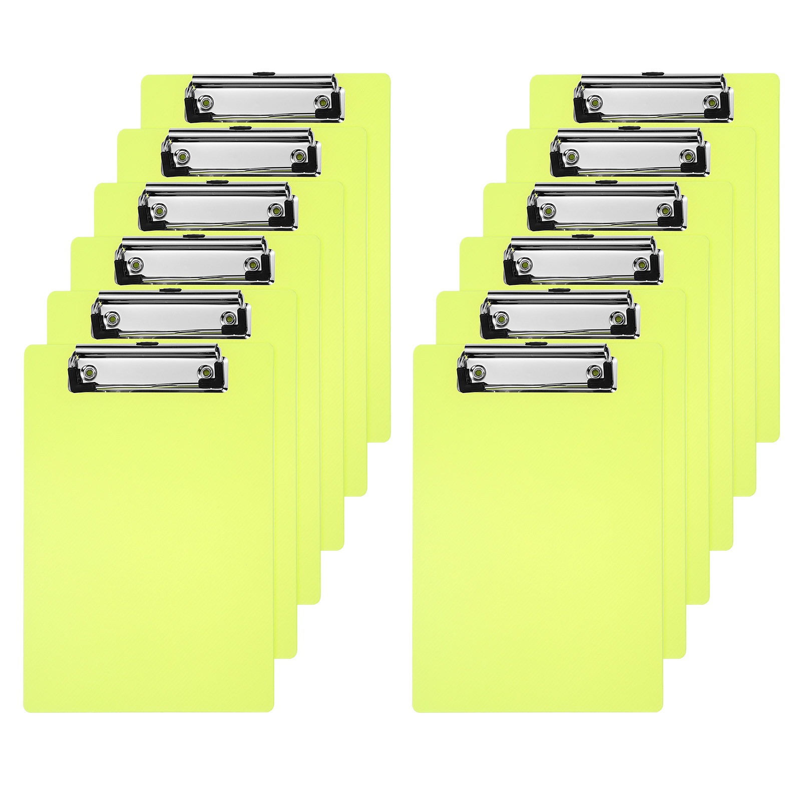 Uxcell 4" x 6" Plastic Clear Hanging Clipboard A5 Transparent Clipboard, White,12Pcs