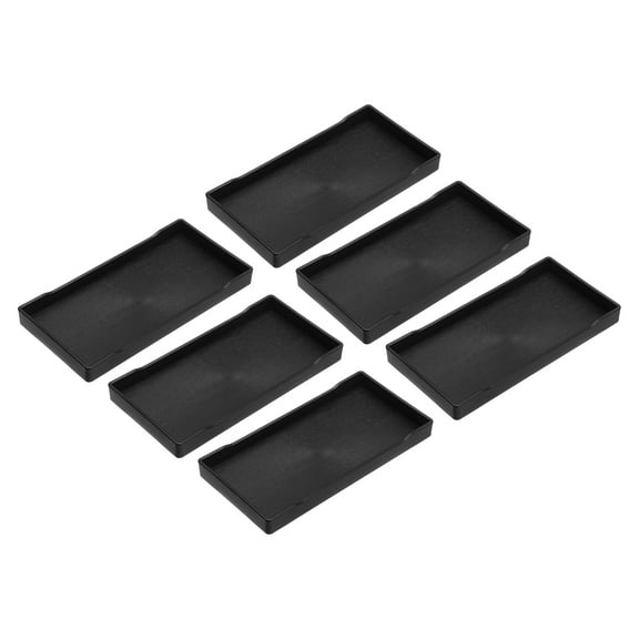 Uxcell 4" x 8" Small Black Mini Tray Plastic Rectangular Wooden Serving Trays Black 6Pack