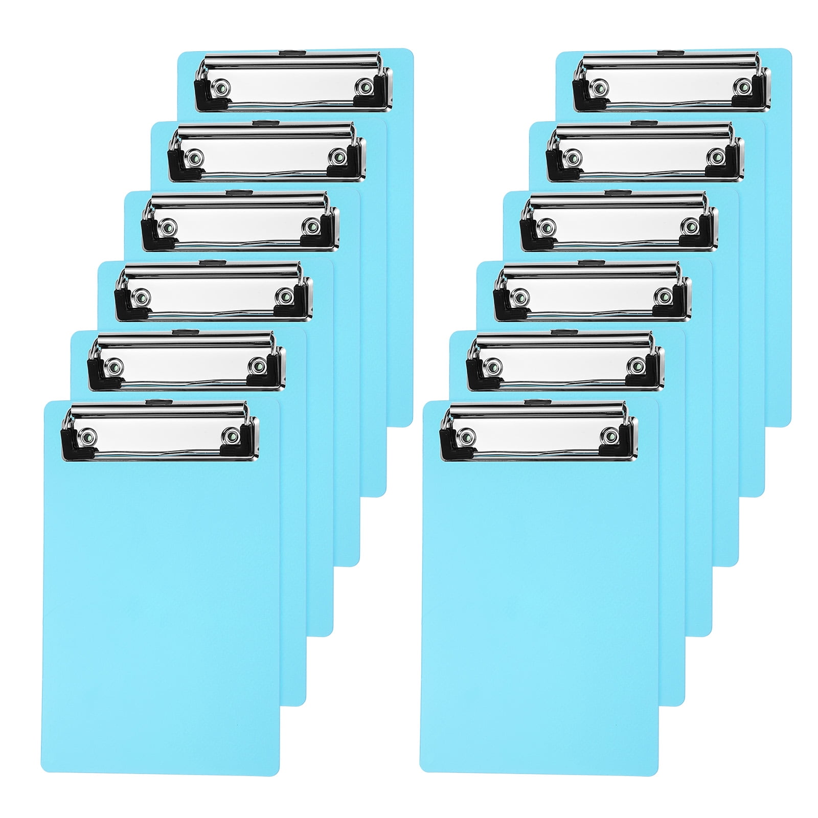 Uxcell 4" x 9" Plastic Hanging Clipboard A5 Clipboard Low Profile Clip, Pink,24Pcs
