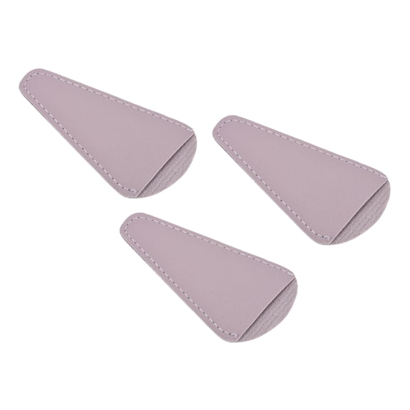 Uxcell 4"x2.2" PU Leather Scissors Sheath Cover Protector for Eyebrow Trimming Beauty Tool, Light Purple 3 Pack