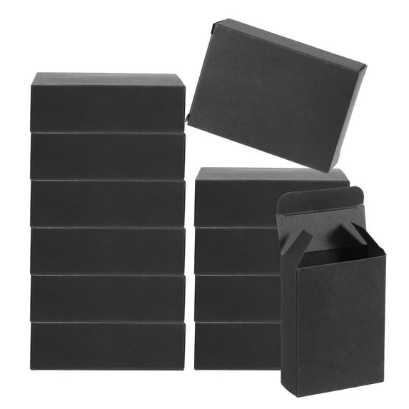 Uxcell 4"x3"x1" Paper Soap Box Homemade Soap Boxes Rectangle Presents Packaging Boxes, Black 30 Pack