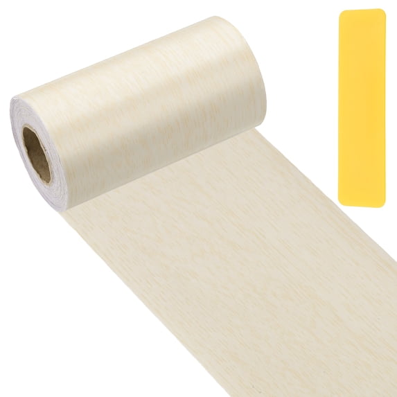 Uxcell Self-Adhesive Wood Grain Repair Tape with Scraper for Furniture White Oak 4"x33'