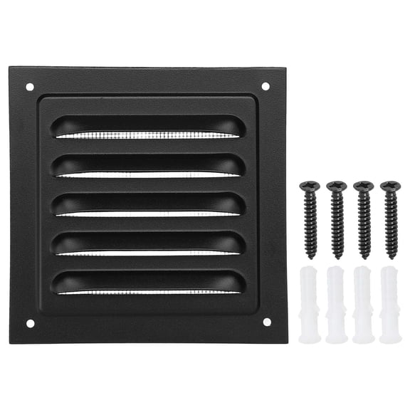 Uxcell 4"x4" Aluminum Gable Vent Exterior Wall Outlet Vent HVAC Air Grille Black
