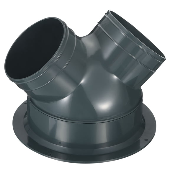 Uxcell 4"x4"x6" Y Reducer Connector 3 Way Duct Splitter Exhaust Pipe Adapter with Flange Grey