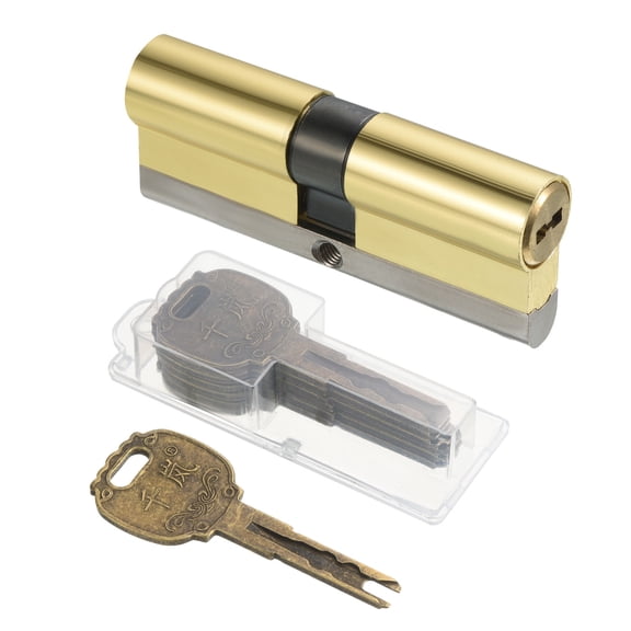 Uxcell 40/40 (80mm Overall) European Double Lock Cylinder with Keys