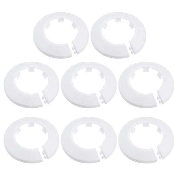Uxcell 40-41mm PP Plastic Water Pipe Cover Decoration 8 Pack White