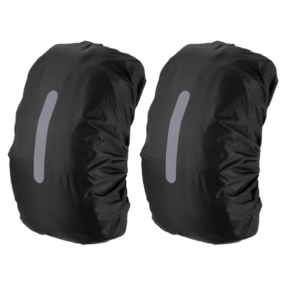 Uxcell Waterproof Backpack Rain Cover, Non-Slip Backpack Cover with Vertical Reflective Strap Stay Dry Black/Black M(40-50L)