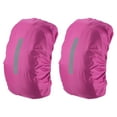 thumbnail image 1 of Uxcell 40-50L Waterproof Backpack Rain Cover 2 Pcs with Vertical Reflective Strap, M, Rose Red, 1 of 5