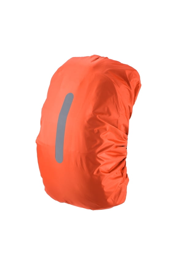 40-50L Waterproof Backpack Rain Cover with Vertical Reflective Strap, M, Orange