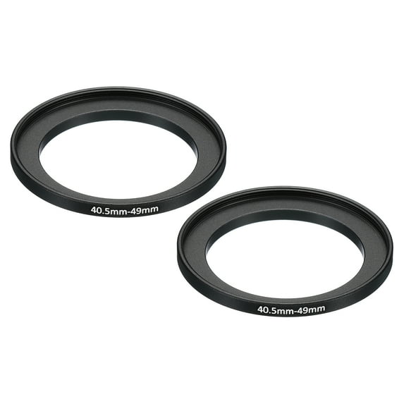 Uxcell 40.5mm-49mm Metal Step Up Ring, 2 Pack Camera Lens Filter Adapter Ring for Camera Lenses Hood, Black