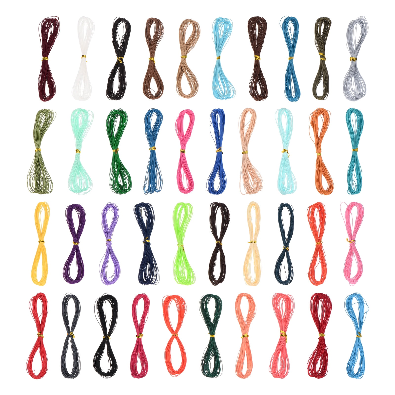 Uxcell 40 Colors Waxed Cord 1mm Waxed Polyester Cord 437 Yard Wax String for Bracelet Making Necklaces Beading