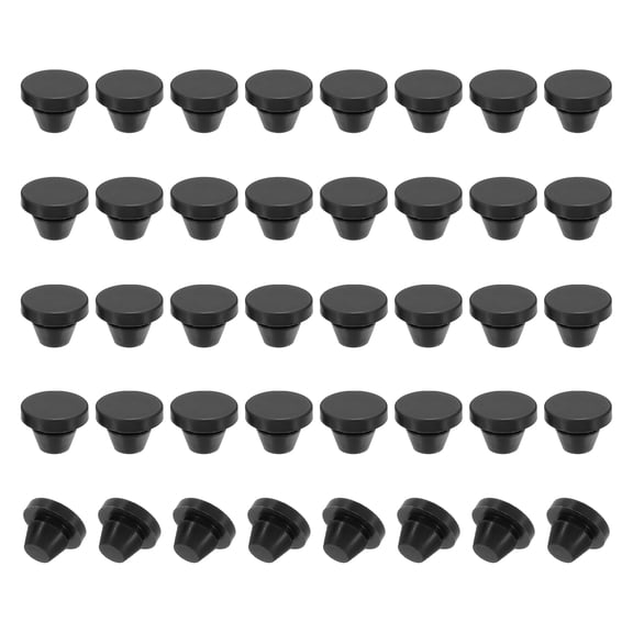 Uxcell 40 Count Silicone Round Snap, Furniture Hole Plug Black 8mm