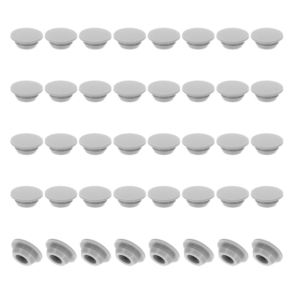 Uxcell 40 Count Silicone Round Snap, Furniture Hole Plug Grey 10mm