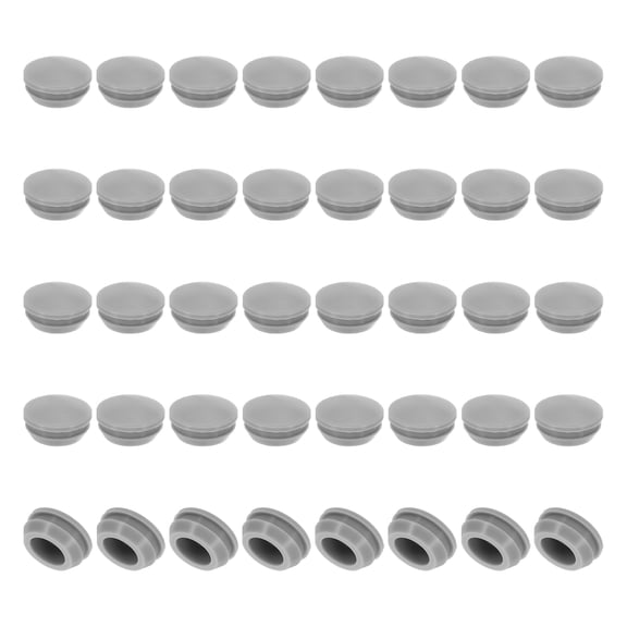 Uxcell 40 Count Silicone Round Snap, Furniture Hole Plug Grey 14mm