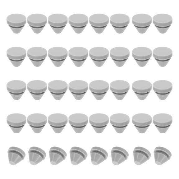 Uxcell 40 Count Silicone Round Snap, Furniture Hole Plug Grey 9mm