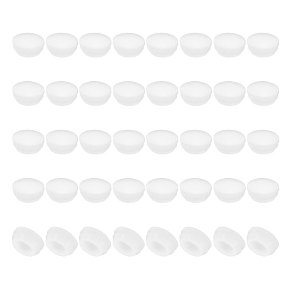 Uxcell 40 Count Silicone Round Snap, Furniture Hole Plug White 14mm
