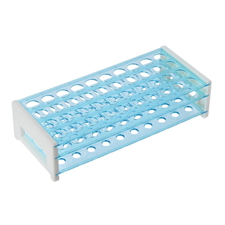 Uxcell 40 Hole Detachable Polypropylene Test Tube Holder Rack Light Blue for 15mm-18mm Tubes