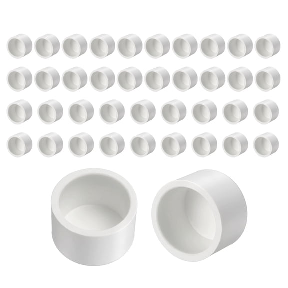 Uxcell 40 Pack 1/2 Inch PVC Pipe End Cap Fitting, Pipe End Cap Plug Adapter - for DIY Furniture/Greenhouse/Irrigation Pipe Fitting Socket Connect, SCH 40-Heavy Duty PVC Coupling Adapter