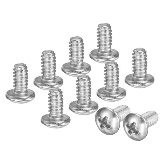 Uxcell 40-Pack 10-24x5/16 Pan Head Machine Screws 304 Stainless Steel Cross Head Fully Threaded Bolts for Furniture Silver