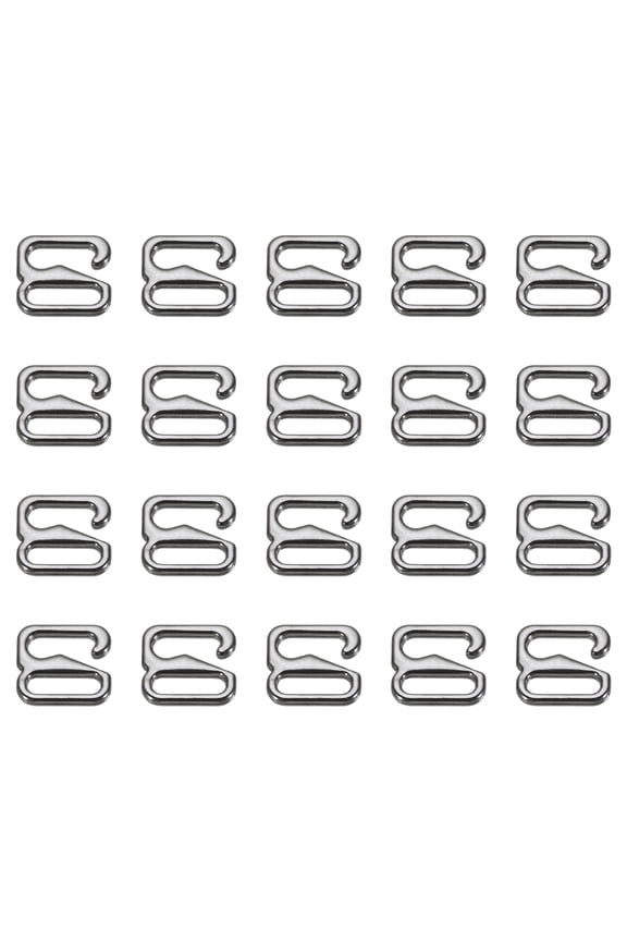 40 Pack 0.28" 9 Shape Bra Strap Hooks Adjustment Slide Bra Strap Clips Black