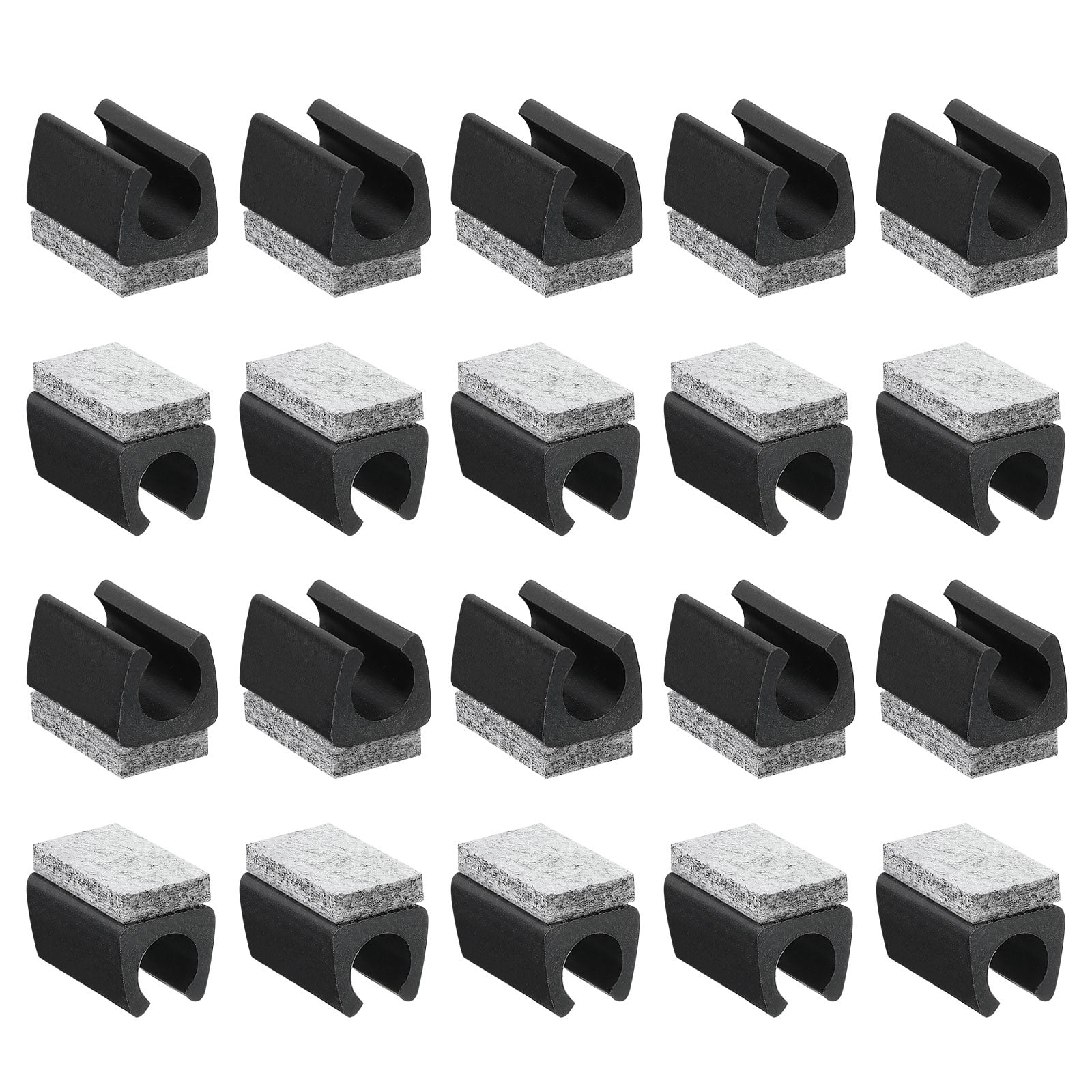 Uxcell 40 Pack Chair Legs Tips Caps with Felt Pads Fit 14mm Tube Legs, Black, Gray Pad