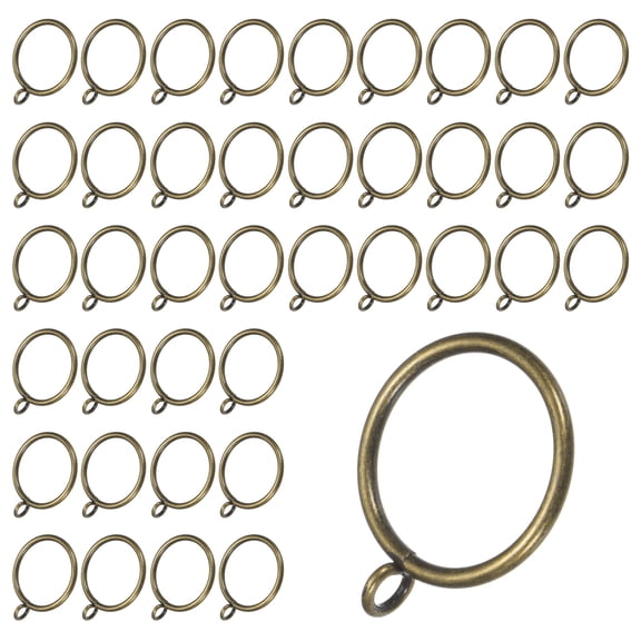 Uxcell 40-Pack Green Bronze Curtain Rings with Eyelet, Rustproof Metal Rings for Curtain, 1.5 Inch Interior Diameter