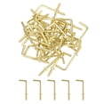 thumbnail image 1 of Uxcell 40 Pack L Shape Hooks, 1 Inch Right Angle Screw Hooks for Hanging, Gold, 1 of 7