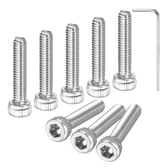 Uxcell 40-Pack M2.5 x 12mm Hex Socket Head Cap Screws Bolts, 304 Stainless Steel Machine Bolt Full Thread Precision Fasteners