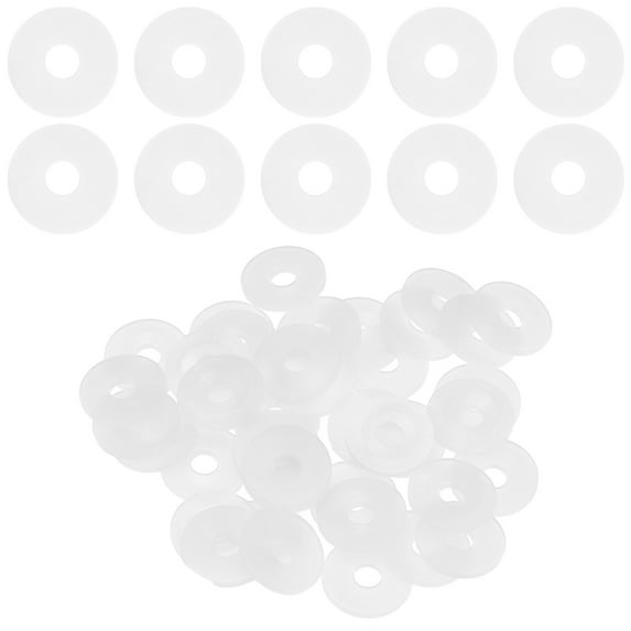 Uxcell 40-Pack M6 Nylon Flat Washers 6mm ID 20mm OD 2mm Thick Plain Washer Fastener Sealing Spacer Gasket Ring White