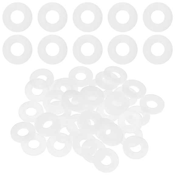 Uxcell 40-Pack M8 Nylon Flat Washers 8mm ID 19mm OD 2mm Thick Plain Washer Fastener Sealing Spacer Gasket Ring White