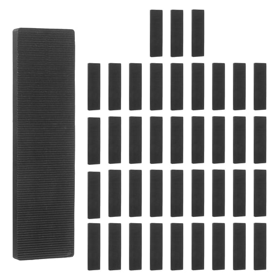Uxcell 40 Pack Plastic Flat Shims, 15/64 Inch Structural Tile Plastic Shims for Leveling, Plastic Glazing Blocks for Home Improvement Level, Door Toilet Shim, Frame Spacers, Black