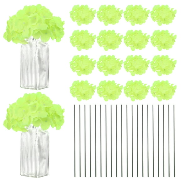 Uxcell 40-Pack Silk Hydrangea Flowers, Artificial Flowers Heads with 40pcs Stems for Home Decor/Wedding/DIY[Beige]