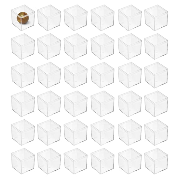 Uxcell 40 Pack Small Acrylic Box with Lid, High Clarity & Stackable Square Plastic Display Storage Box for Organizing, Home Decor, Candy, Gift, Tiny Items (1.8 x 1.8 x 1.8 Inch)