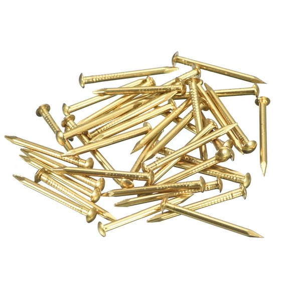 Uxcell 40 Pack Small Tiny Nails 1.5x20mm(DxL) Tiny Brass Nails Hardware Nails Small Nail, Brass Tone