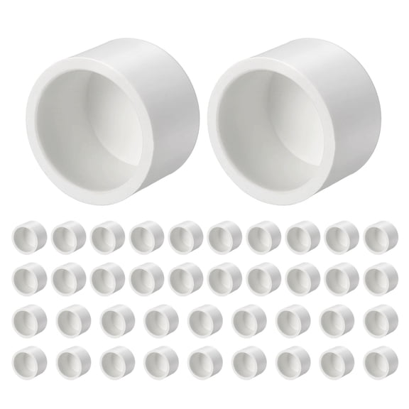 Uxcell 40 Pcs 1/2" External End Cap Fitting, SCH40 Furniture Grade Pipe Plug Adapter, Pipe Cover Fittings for DIY Project, Irrigation System, Plumbing Framework, Garden Structures