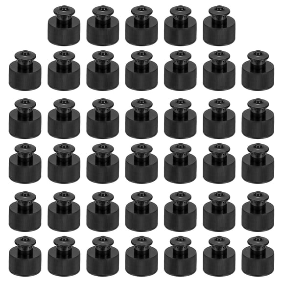 Uxcell 40 Pcs 24/410 Plastic Push Pull Caps, 28mm Water Bottle Caps Twisted Sport Bottle Lids Leak Proof Lid for Water Bottles Replacement Portable Bottles Lid, Black