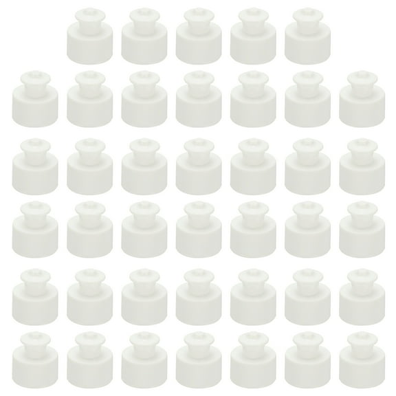 Uxcell 40 Pcs 24/410 Plastic Push Pull Caps, 28mm Water Bottle Caps Twisted Sport Bottle Lids Leak Proof Lid for Water Bottles Replacement Portable Bottles Lid, White