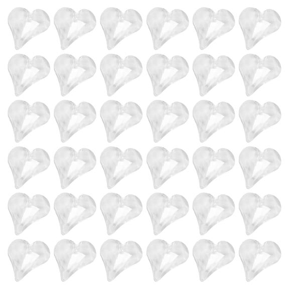 Uxcell 40 Pcs 3D Heart White Nail Charm Rhinestones 8x9mm Glass Crystal Rhinestones Pointed Back Crooked Heart Gems